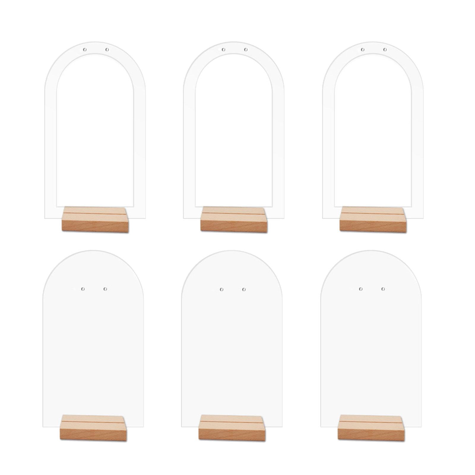 6 Pieces Earring Display Stand with Wooden Base Acrylic Props Live ...
