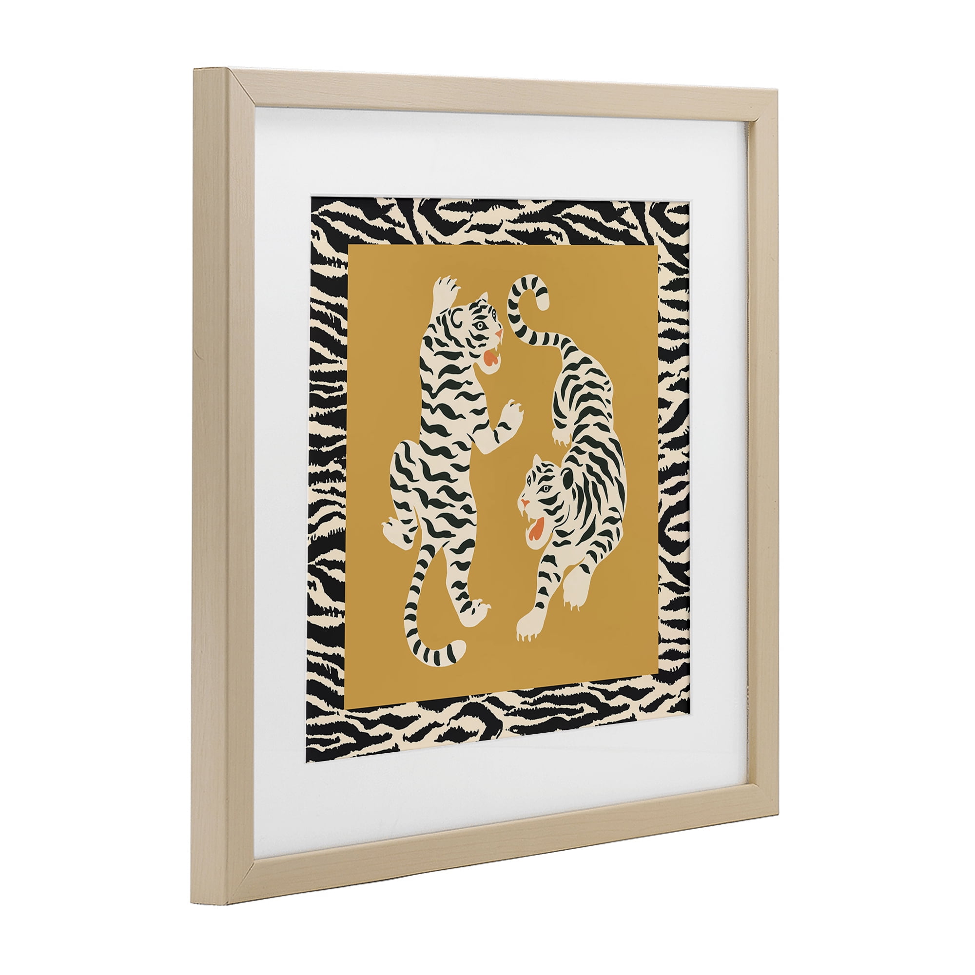 Stupell Industries Boho Twin Tiger Stripes Birch Framed Print Under Glass, design by Karolina Sato