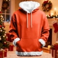 thumbnail image 2 of Wrtxtat Men's Sweatshirt Autumn Midweight Fashion Loose Fit Drawstrings Hoodie with Kangaroo Pocket Solid Color Long Sleeve Pullover Orange S, 2 of 9