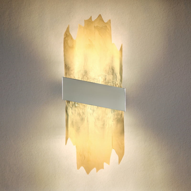 LNC Modern LED Wall Sconce,Decorative Resin Wall Light,Warm 3000K,Chrome Finish for Bedroom Hallway