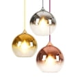thumbnail image 2 of Lámpara colgante de cristal con degradado de color esférico, moderna lámpara colgante de cristal (oro rosa, 20 cm), 2 of 4