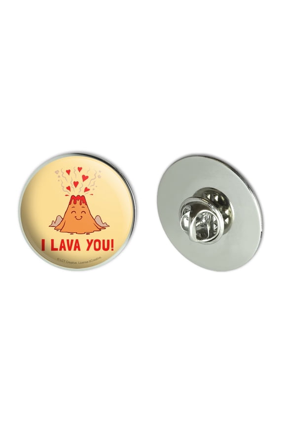 I Lava You Love Volcano Funny Humor Metal 1.1" Tie Tack Hat Lapel Pin Pinback