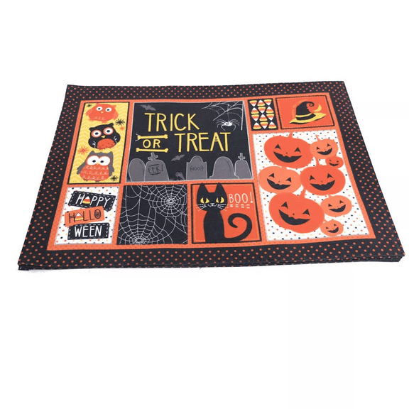 Halloween Trick or Treat Placemats 18" x 13", Set of 4