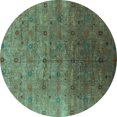 thumbnail image 1 of Ahgly Company Indoor Round Oriental Turquoise Blue Industrial Area Rugs, 8' Round, 1 of 4