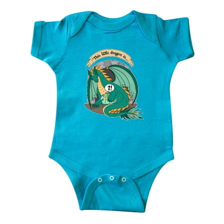 

Inktastic Second Birthday This Little Dragon Is 2 Gift Baby Boy or Baby Girl Bodysuit