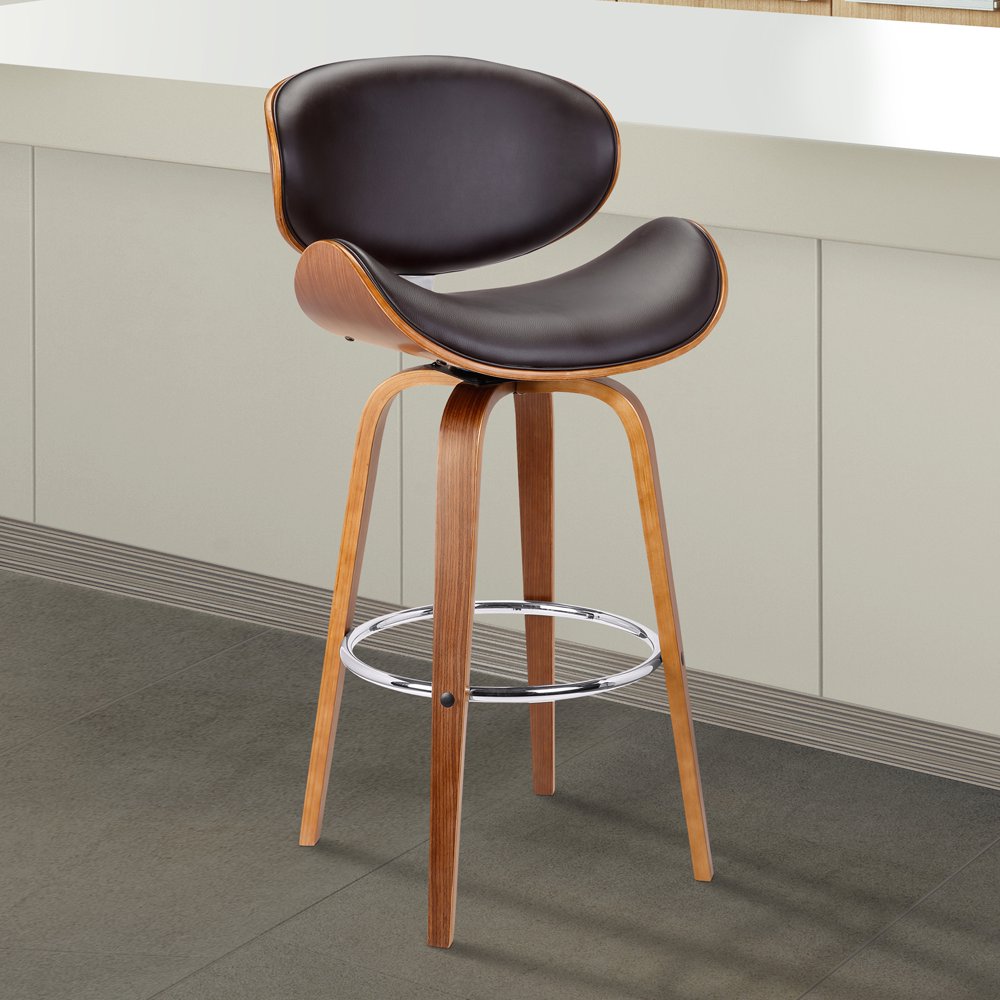 Armen Living Solvang 26" MidCentury Swivel Counter Height Barstool in