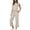 Beige, variant on Womens Casual Two Piece Outfit Solid Color Jogger Pants and Tank Top Comfortable Streetwear Tracksuit Sleeveless Crew Neck Beige L