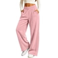 thumbnail image 2 of LUGOGNE Girls Corduroy Pants with Pockets - Elastic Waist Straight Leg Casual Sweatpants Kids Clothing Pink,Size 12, 2 of 8