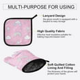 thumbnail image 3 of Yayeee Oven Mitts and Pot Holder Set of 2 Heat Resistant Kitchen Gloves Baking Hot Pad, Ice Cream Rainbow Pattern, 3 of 5