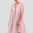 thumbnail image 1 of WILLBEST Vestido Informal De Mujer Con Escote En V Y Detalle De Cómodo Y Transpirable. Delantero Para Verano, Para Uso En Interiores Y Exteriores., 1 of 3