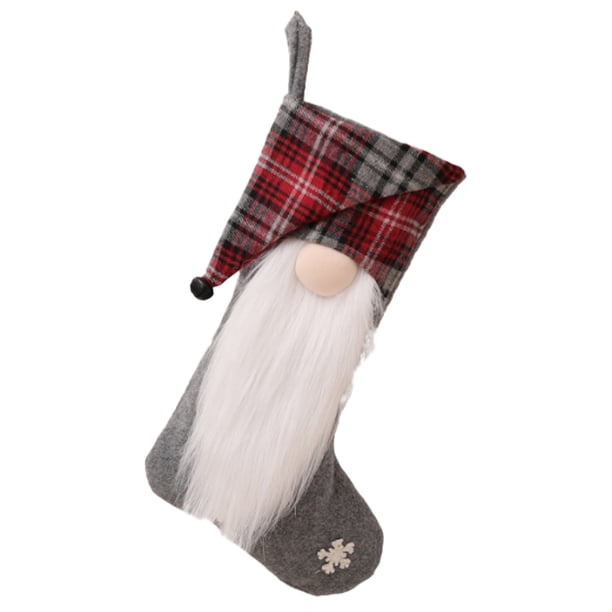 Matsuzay calcetín de Navidad para colgar en la ventana de la chimenea, bolsa de regalo de Navidad para sala de estar, dormitorio, Kits de decoración para fiestas Gris