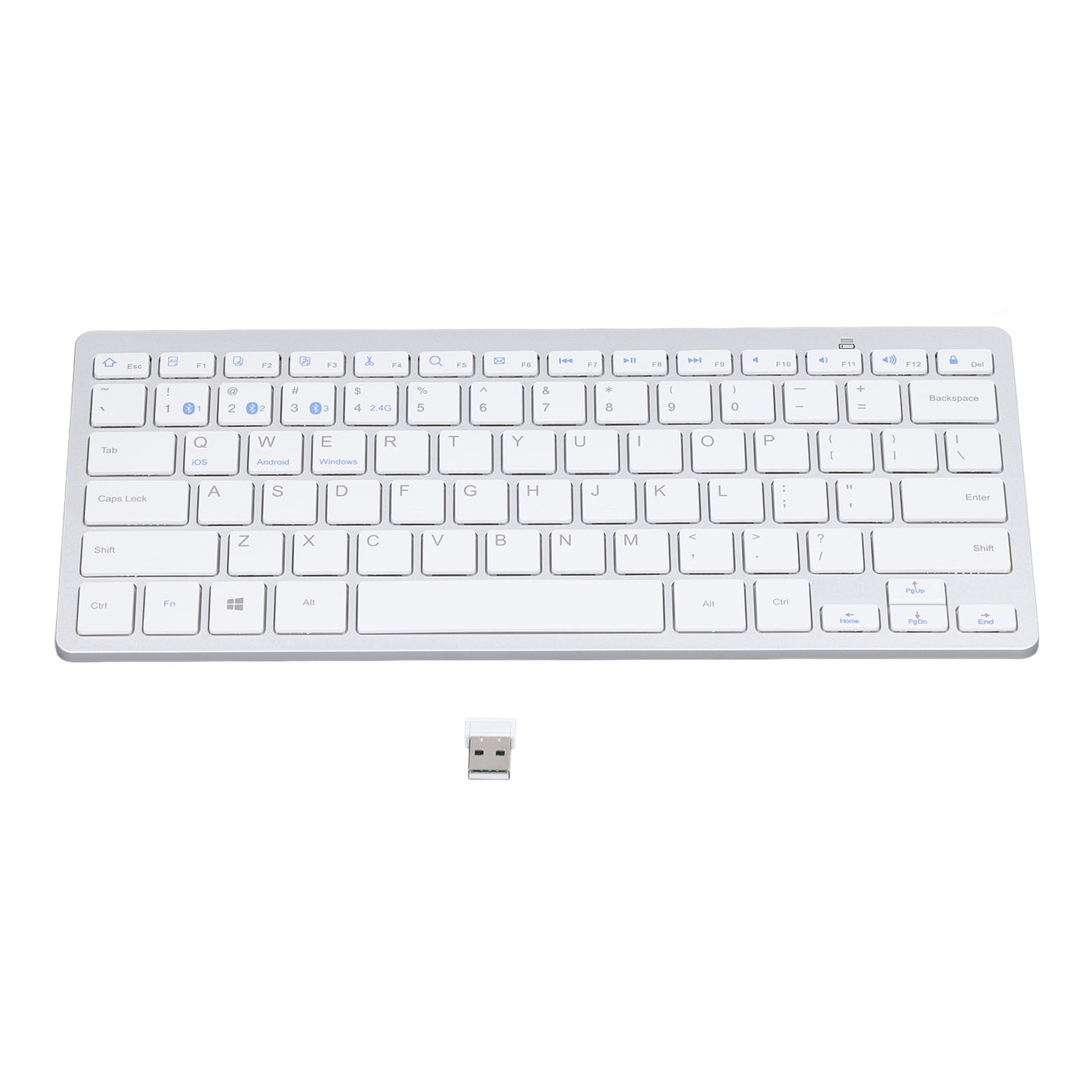 Wireless Keyboard, Keyboard White For PC For Laptop For Tablet