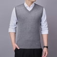 thumbnail image 5 of Atogsazn Mens V Neck Knitted Sweater Casual Sleeveless Vest Pullover Fall Winter Tank Tops Outerwear Gray M Fashion, 5 of 7