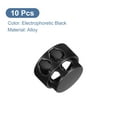 thumbnail image 3 of Uxcell 10pcs Metal Round Cord Locks, Double Hole Spring Toggle Stopper Cord Rope End for Clothes, Electrophoretic Black, 3 of 5