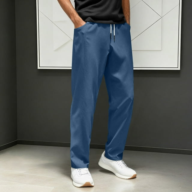 Men's Casual Pants Business Style Tailored Flat Front Trousers For Everyday Comfort And Ready Performance