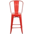 thumbnail image 2 of Bowery Hill Metal 24'' Counter Stool in Red, 2 of 4