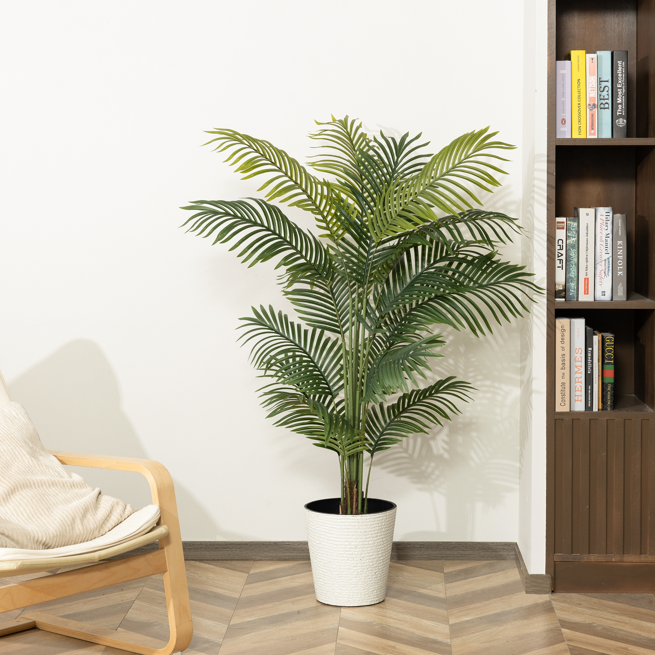HiPlants 5 Ft Artificial Palm Tree, Pre Potted Faux Greenery photo 4