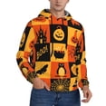 thumbnail image 2 of Naloa Halloween Banner Symbols Men's Casual Hooded Collar Drawstring Hoodies Pullover Sweatshirts Casual Long Sleeve Shirts-4X-Large, 2 of 7
