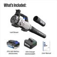 thumbnail image 3 of Westinghouse Cordless 20V Leaf Blower with 4Ah Battery and Charger, 350 CFM and 110 MPH Max Airspeed, 2 hr. Charge Time with Variable Speeds, 3 of 11