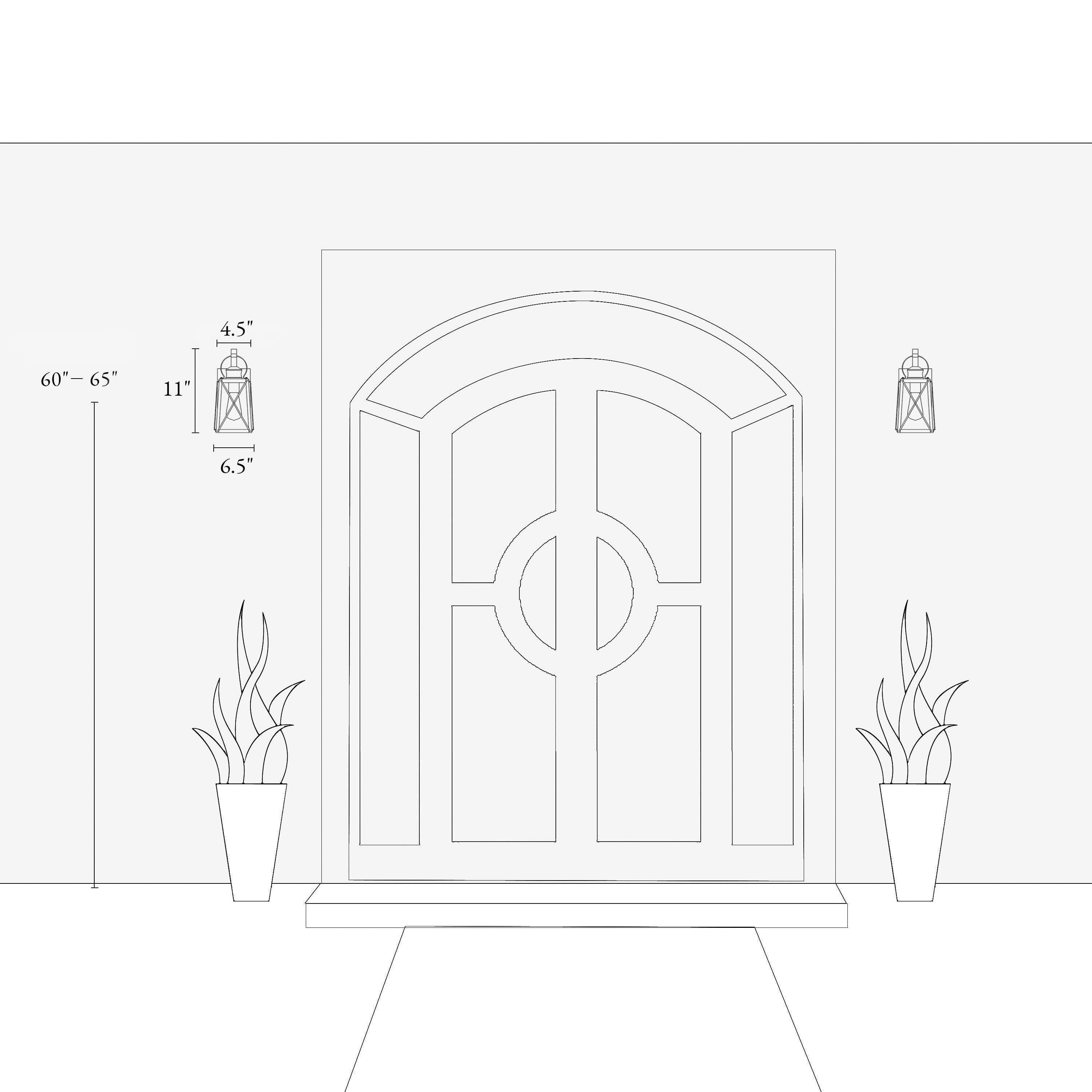 LNC 2pcs/Pack Trasitional Antique Bronze and Seeded Glass Square Shape Outdoor Wall Sconces