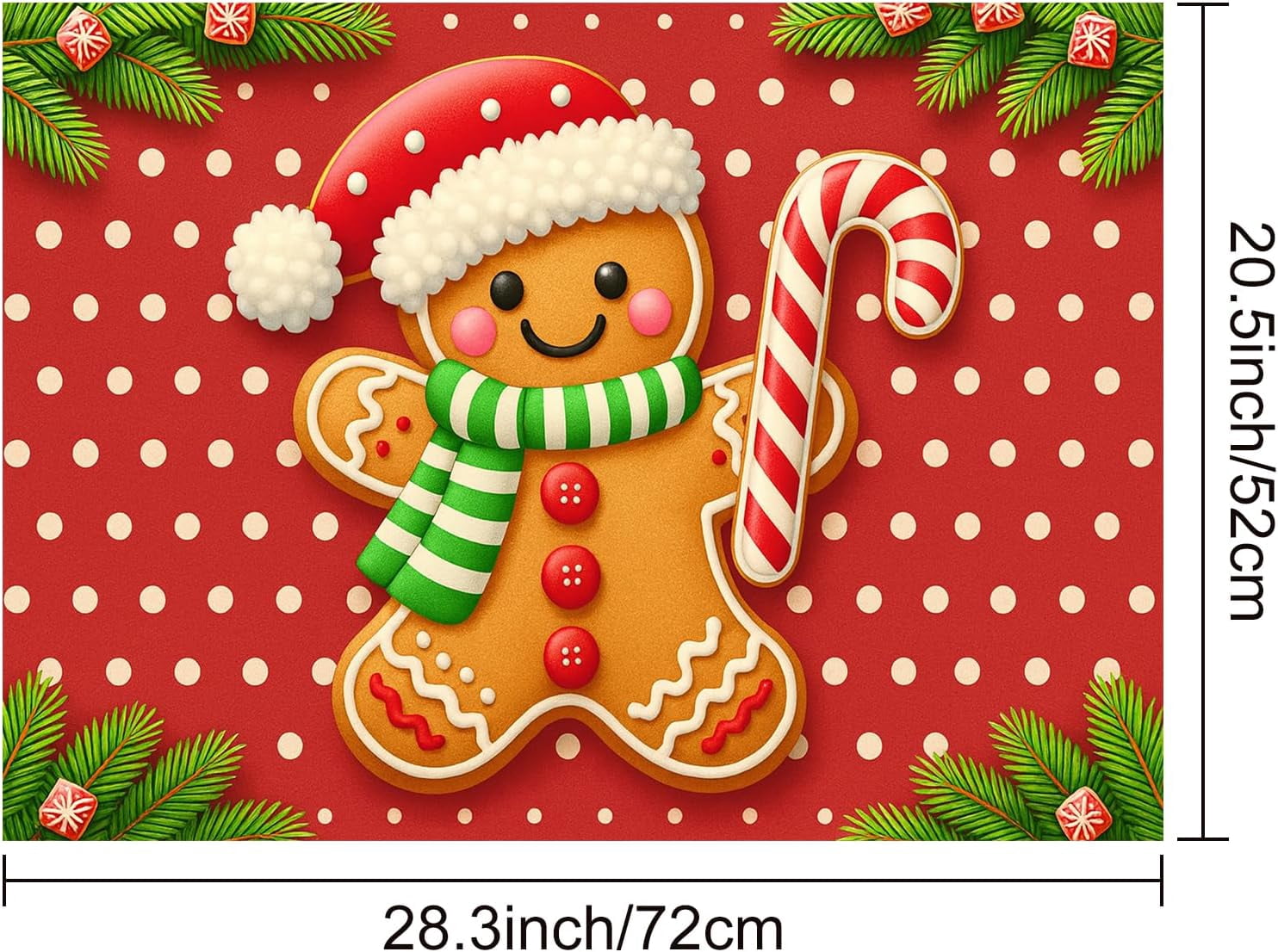 Stove Top Covers for Electric Glass Stove 28x20 Inch Gingerbread Man Christmas Cooktop Protector Heat Resistant Counter Cover Dish Drying Mat for Kitchen RV Camper