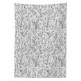 thumbnail image 3 of Ambesonne Black White Tablecloth Rectangular Table Cover, Sketch Flower Swirl, 60"x84", Black and White, 3 of 4