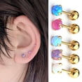 thumbnail image 6 of K-KED Cartilage Earrings Stud Rook Piercing Opal Gem Ball Flat Back Tragus Nose Helix!-3701#S-4mm, 6 of 9