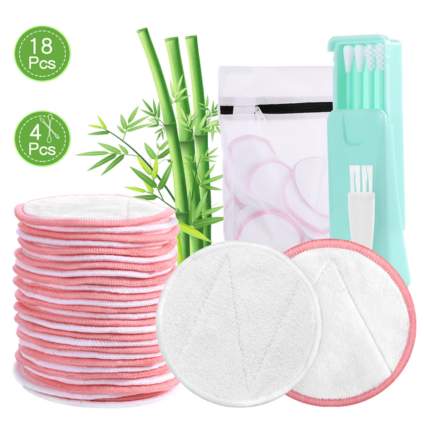 18 Pack Reusable Makeup Remover Pads, AGPTEK Washable Ecofriendly