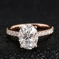 thumbnail image 3 of solitaire jewels 1.75CT Oval Moissanite Hidden Halo Engagement Ring For Women, 14K Rose Gold, 3 of 7