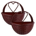 thumbnail image 1 of Miangastore Hanging Baskets Brown Plastic Simulated Rattan 2Pcs 8.7x8.7x4.1in, 1 of 8