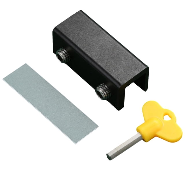 Cerradura de ventana con llaves limitador de tope deslizante limitador de bloqueo para niños Metal sin taladro 25x6x24 cm