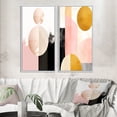 thumbnail image 1 of Designart "Géométrie Lunaire Rétro Rose Doré en Fleurs I" Art Mural Géométrique Moderne Encadré Ensemble de 2 - Art Mural Encadré Rose Moderne Ensemble de 2, 1 of 6
