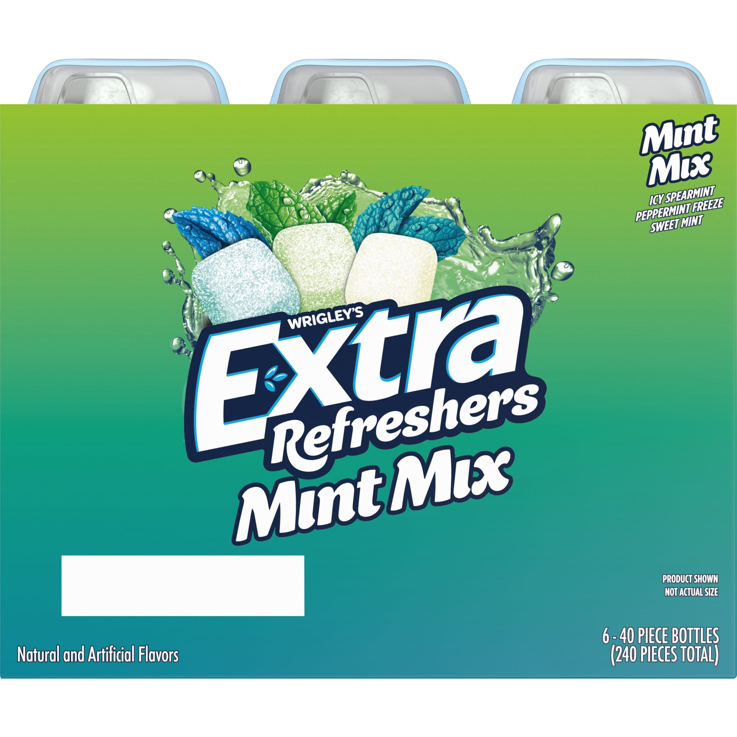 EXTRA Refreshers Mint Mix Gum, 3.21-Ounce 40-Piece Bottle (Pack of 6)