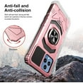 thumbnail image 5 of Compatible for T-Mobile REVVL 6 5G Case with Tempered Glass Screen Protector [Military Grade] Ring Car Magnetic Mount Kickstand Shockproof Phone Cover - Rose Gold, 5 of 7