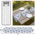 thumbnail image 3 of White Blue Spring Floral Table Runner Linen Burlap Table Runner 72 Inches Long Summer Botanical Hummingbird Dresser Scarves for Kitchen Island Coffee Dining Party Wedding Holiday Decor 18"x72", 3 of 8