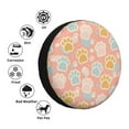 thumbnail image 6 of DouZhe Waterproof Spare Tire Cover, Pink Cute Pet Footprints Prints Adjustable Wheel Covers Fit for Jeep Trailer RV SUV Car, 17 inch, 6 of 7