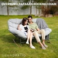 thumbnail image 6 of Grand Patio Outdoor Double Rocking Chair for 2 Adults, Oversized Rocking Papasan Chair with Padded Cushion, Gray, 6 of 10