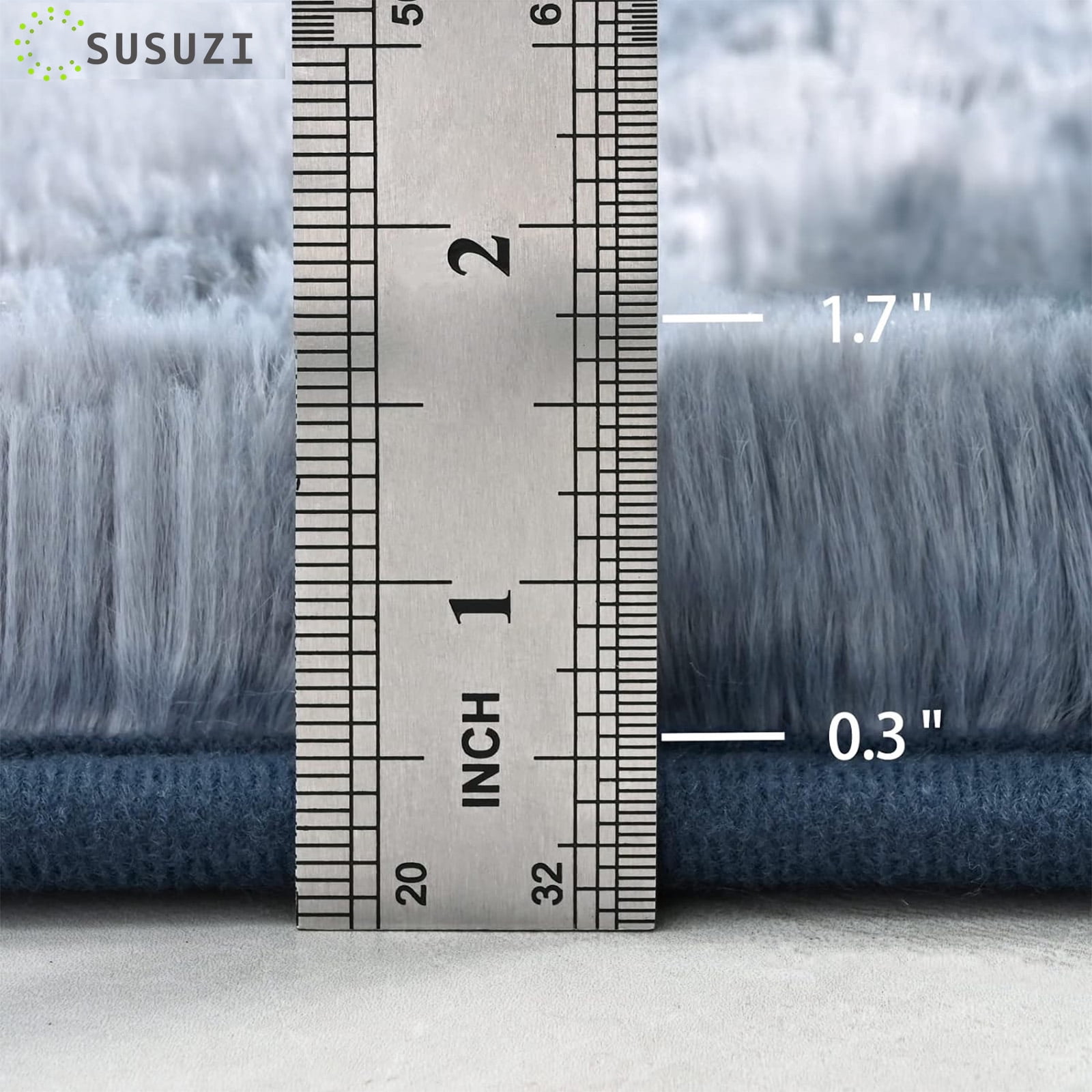 SUSUZI 5' x 7' Shaggy Area Rug, 2 Inch Thick Fluffy Plush Carpet with Non-Slip PVC Back,  Dark Gray Modern Soft Rug for Bedroom Living Room Kids Room