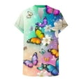 thumbnail image 6 of Ounisa Vintage Flowers V Neck Shirt for Women Boho Floral Wildflowers Graphic Tee Casual Summer Vacation Beach Short Sleeve T Shirt, 6 of 6