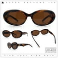 thumbnail image 2 of Womens Mod Fashion Round Oval Classy Beveled Frame Plastic Sunglasses Tortoise - Brown, 2 of 8