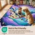 thumbnail image 4 of Design&I 3'x5' Washable Accent Rug Purple Mermaid Kawaii Whimsical Wave Border Scale Cute Starfish for Bedroom, Walk-in Closet, Pet Friendly & Non-Slip Built-In Grip, 4 of 7