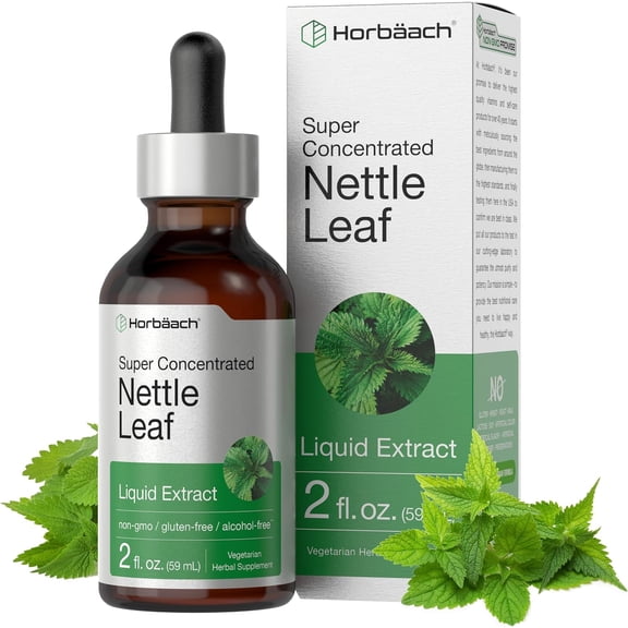 Stinging Nettle Liquid Extract | 2 oz | Vegetarian & Alcohol Free for Men and Women | by Horbaach