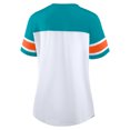 thumbnail image 3 of Women's Fanatics White/Aqua Miami Dolphins Athena Rhinestone Lace-Up V-Neck T-Shirt, 3 of 3