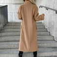 thumbnail image 4 of Womens Coats Fall Jackets for Women Women Mid Long Coat Trench Coat Casual Mid Long Overcoat Lapel Open Front Cardigan Outwear Winter Coat, 4 of 6