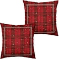 thumbnail image 2 of Christmas Checkered Pillow Covers Red Black Xmas Buffalo Plaid Throw Pillow Covers 18x18 Set of 2 Winter Tartan Snowflakes Pillow Case Cushion Case for Holiday Decor Couch Sofa, 2 of 6