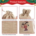 thumbnail image 3 of Vikakiooze 2022 Christmas Printed Linen Gift Bag Santa Backpack Candy Bag Apple Bag 1PC, 3 of 6