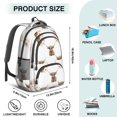 thumbnail image 5 of Highland Cow and Flower Print Backpack for School, Cute School Bag with Adjustable Shoulder Straps and Padded Back, 16.9"x12.6"x5.9", 5 of 5