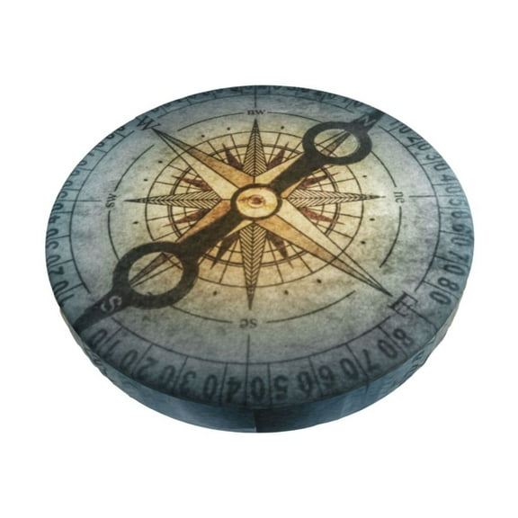 Logiee Vintage Compass Print Stool Covers Round,Bar Stool Covers,Watedrproof Stool Slipcover with Elastic,Stool Cushion,Round Bar Stool Seat Covers for Bar Round Chair-12 inch