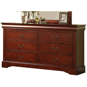 Cherry Finish Solid Pine Shaker 6 Drawer Dresser Walmart Com