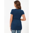 thumbnail image 7 of Bearsland Women’s Modal Breathable Short Sleeve Maternity Shirt Casual Side Ruched Tunic Pregnancy Top Clothes 3-Pack, 7 of 7